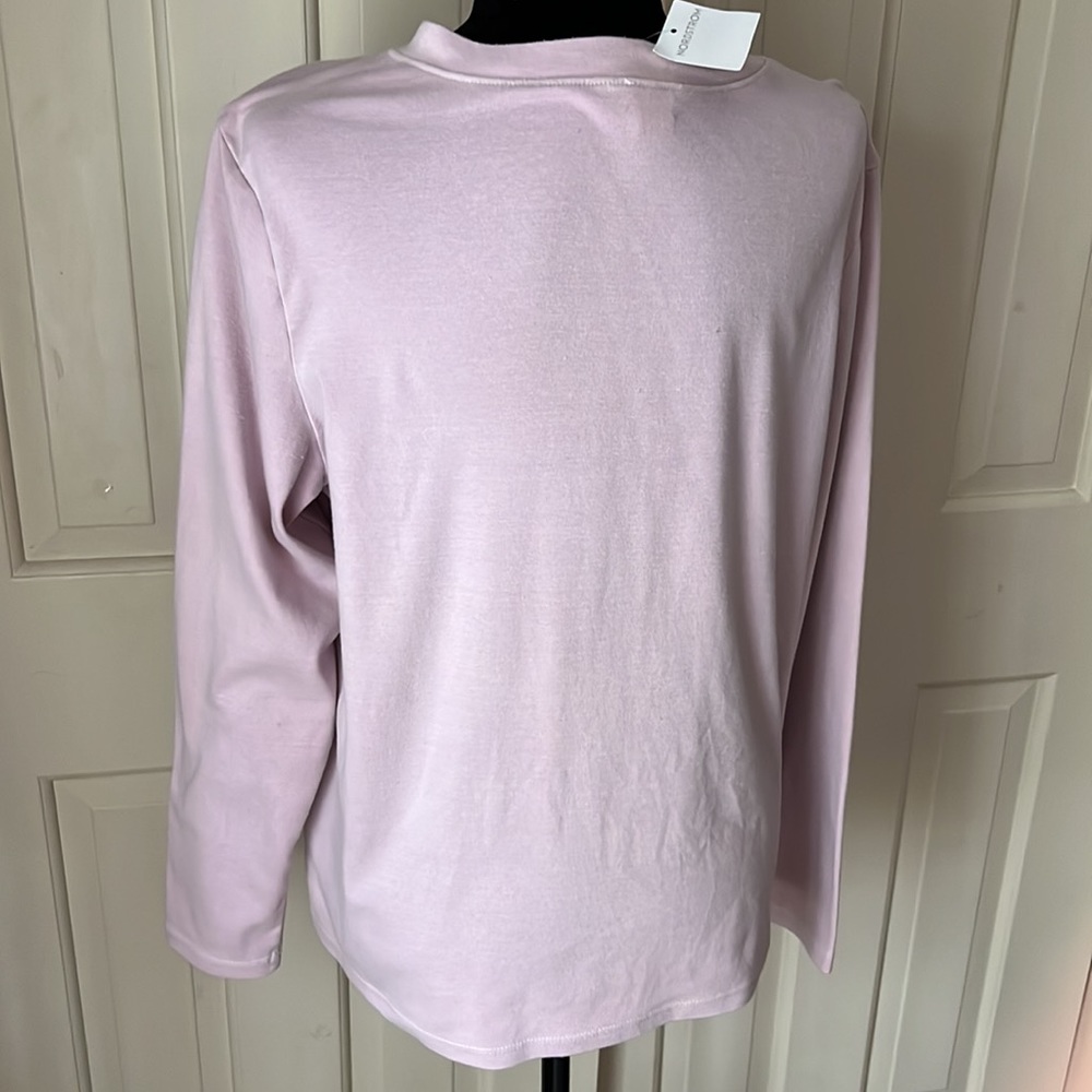 Caslon lavender tee with v-neck and long sleeves. NWT from Nordstrom. Size XL - Picture 3 of 5
